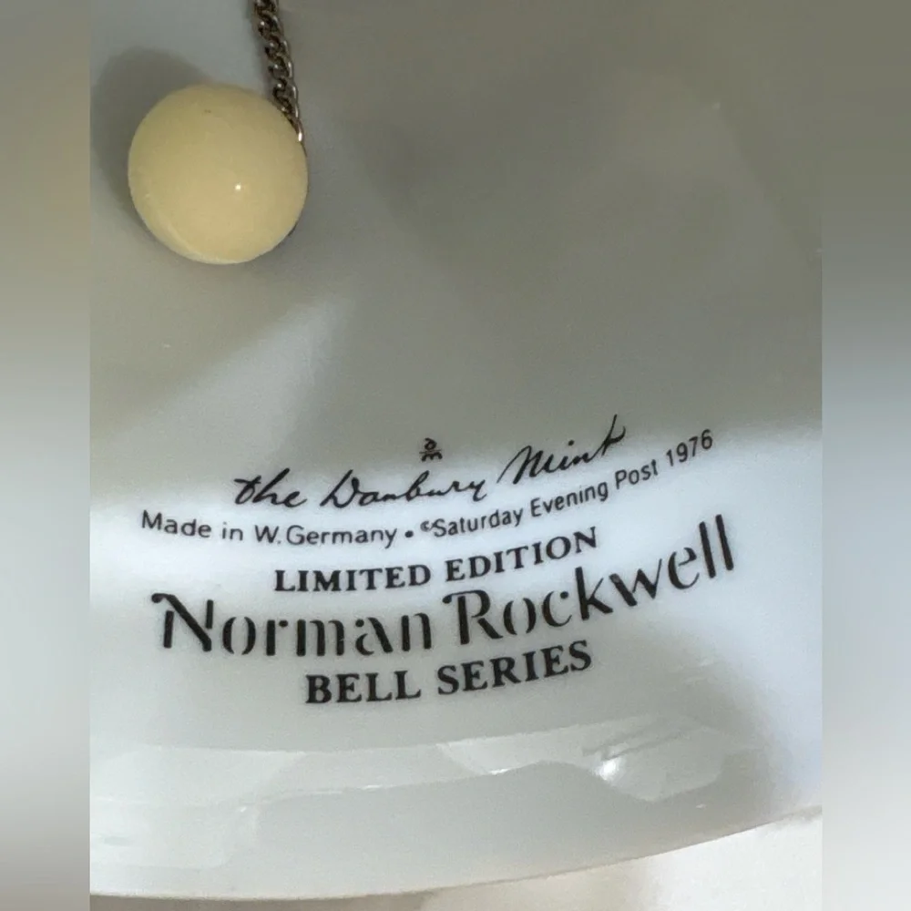 Norman Rockwell Collector Bells Set Danbury Mint Vintage‎ 1970s Decor Set of 4